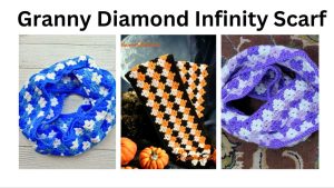 easy crochet granny diamond infinity scarf