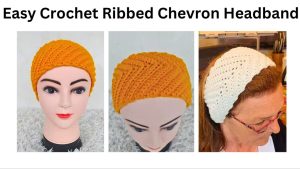 crochet ribbed chevron headband